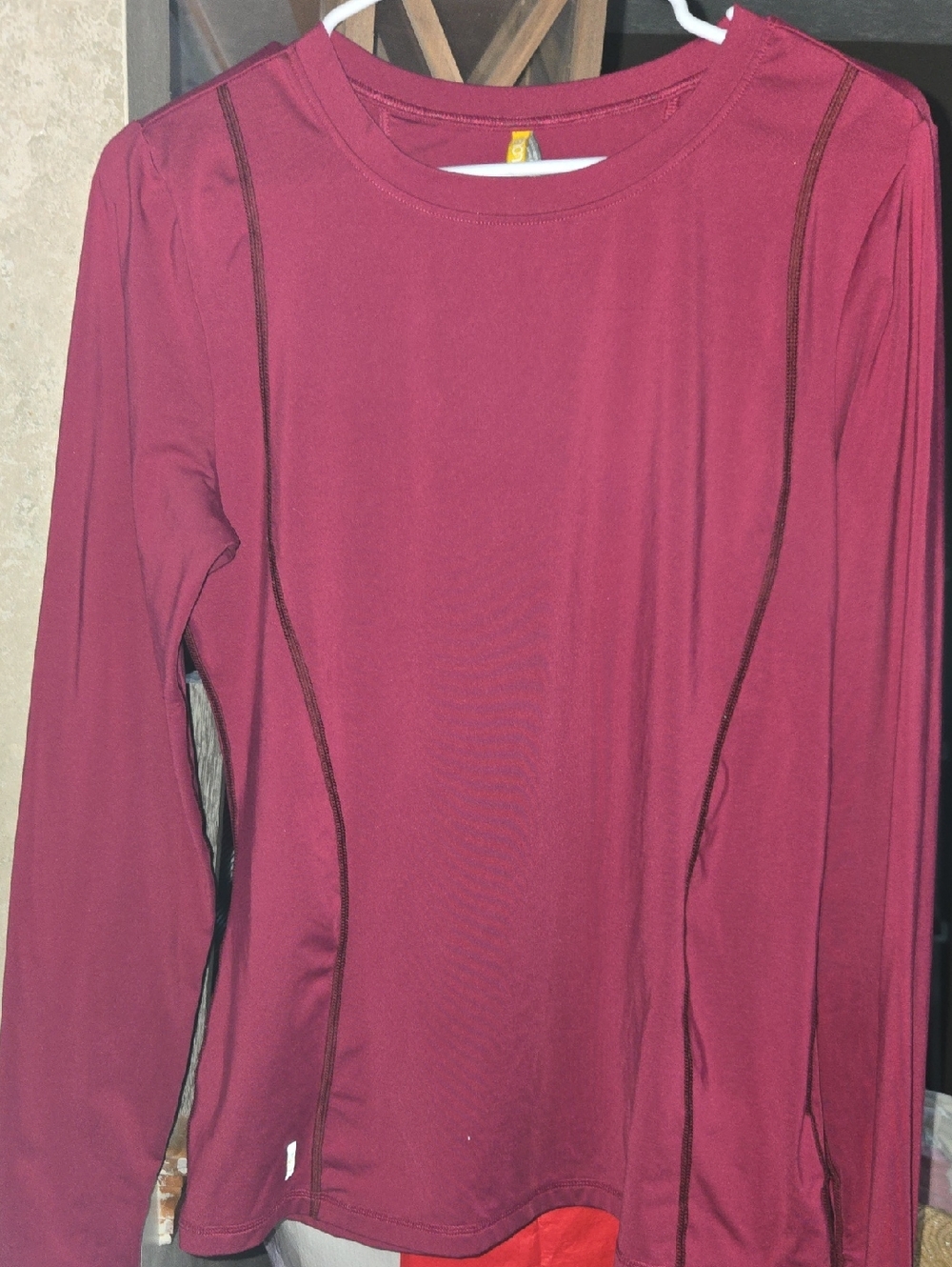 Lole Women's Long-Sleeve Crewneck Tee in Wine